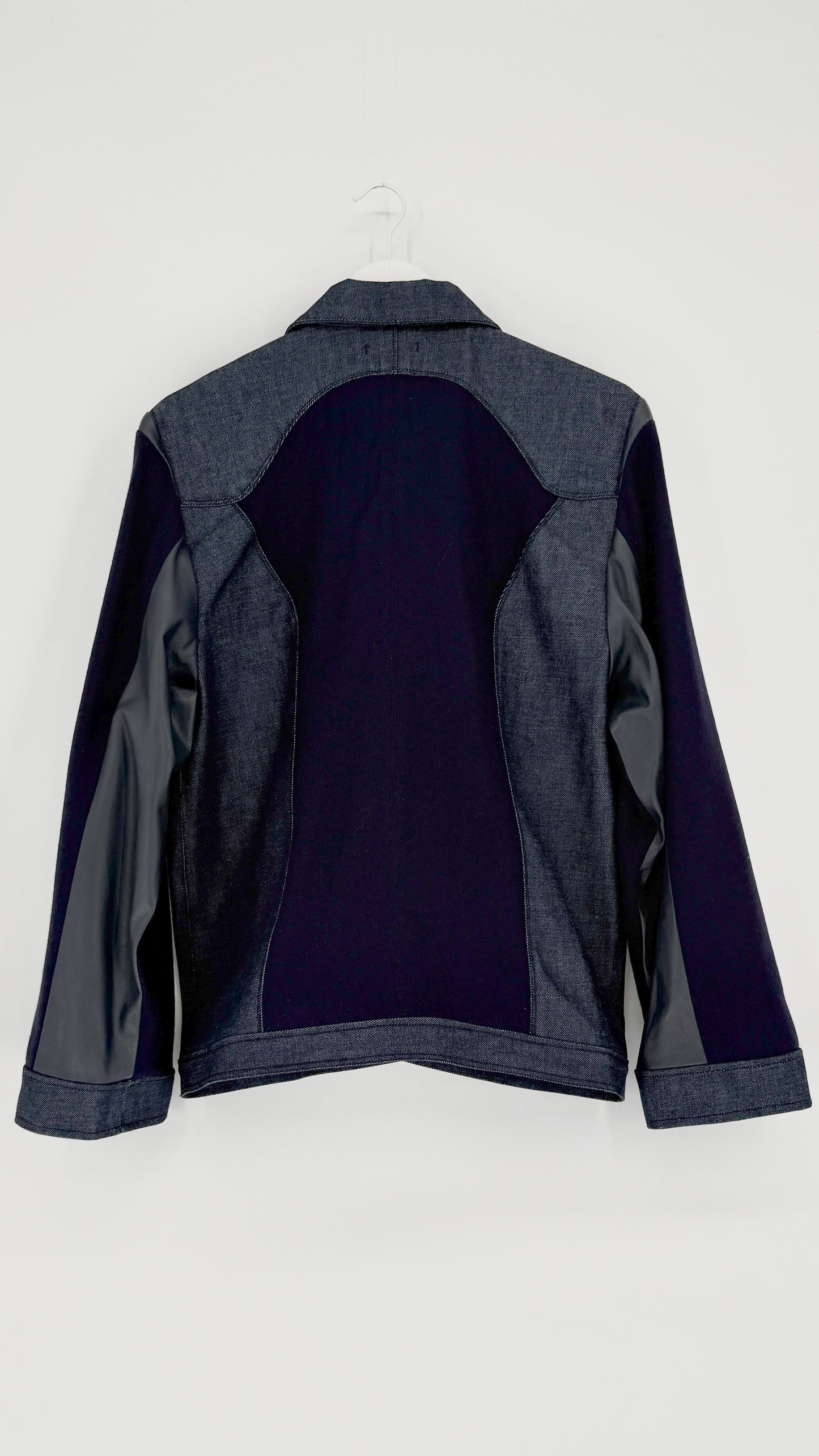 Navy and gray jacket on a white background