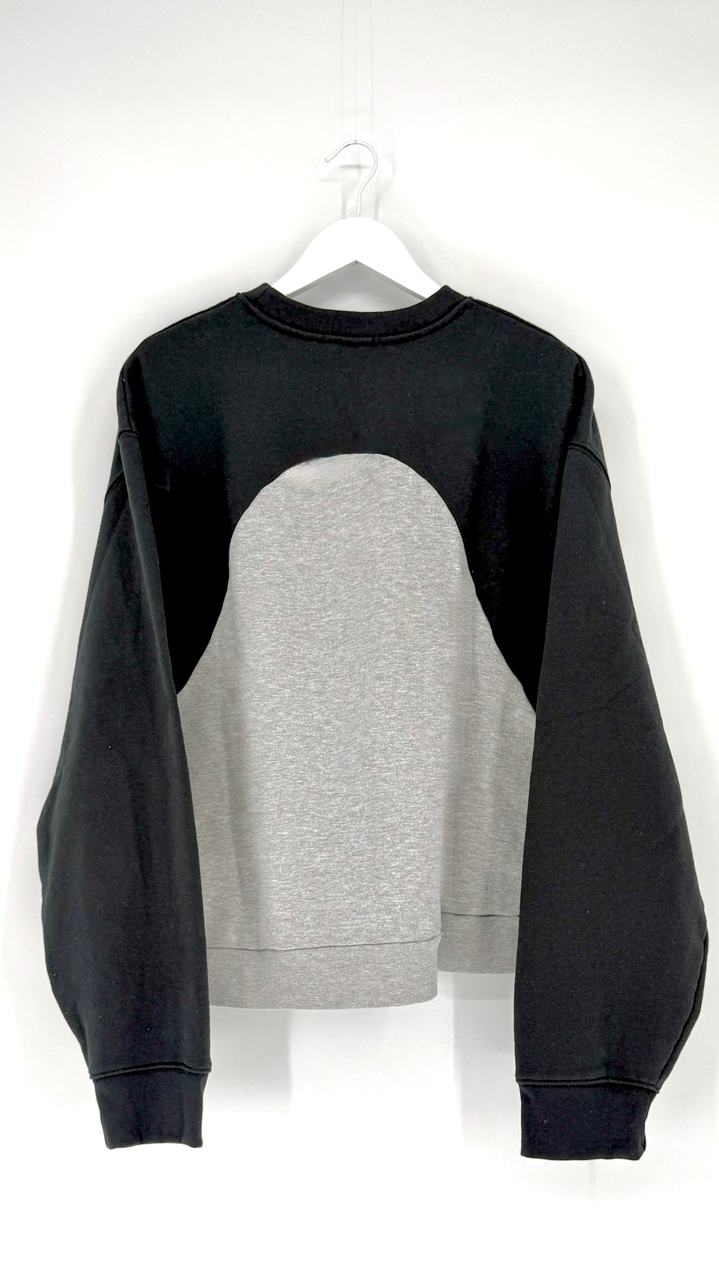 Black and gray sweatshirt on a white background